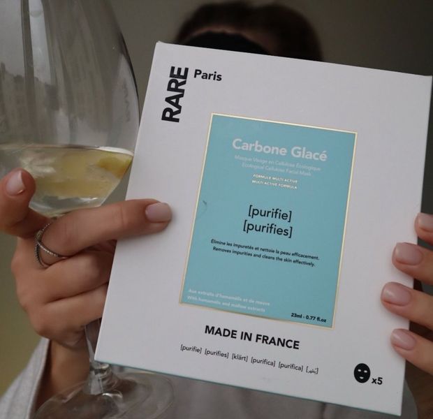 Rare Paris Box of 5 Carbone Glac&eacute; Purifying Face Mask Набір з п'яти очищувальних масок для обличчя з гамамелісом та екстрактом мальви RP30 фото