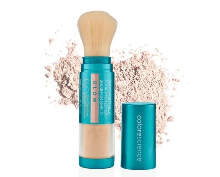 COLORESCIENCE Sunforgettable Total Protection Brush-On Shield Glow SPF 50 Сонцезахисна пудра з пензлем SPF 50 Золоте Сяйво CLRS18 фото
